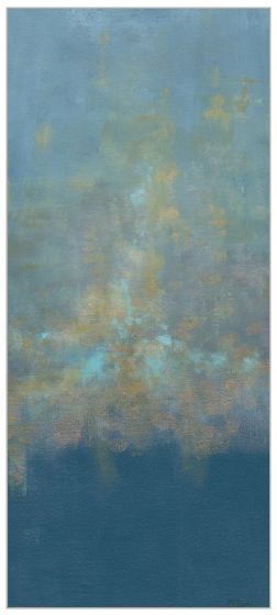 Blue Abstract Art with Gold 2