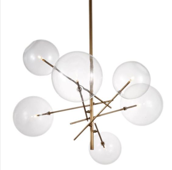 Glass Bulb Brass Pendant Light
