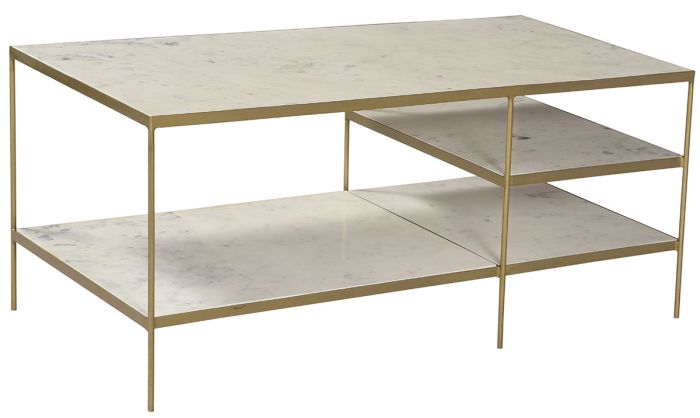 Brass & White Coffee Table