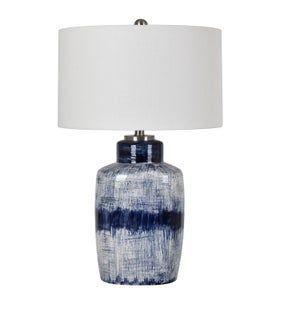 Blue & White Distressed Lamp
