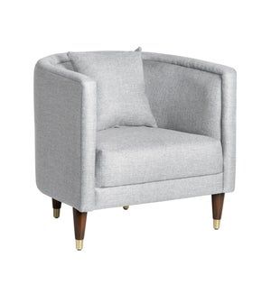 Curved Grey Tight Back Armchair