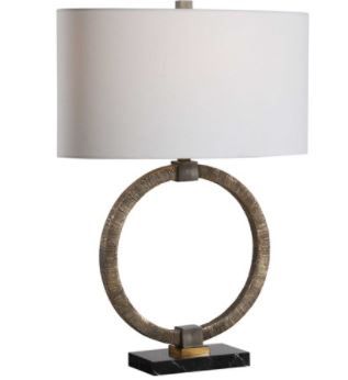 Antiqued Gold Ring Table Lamp