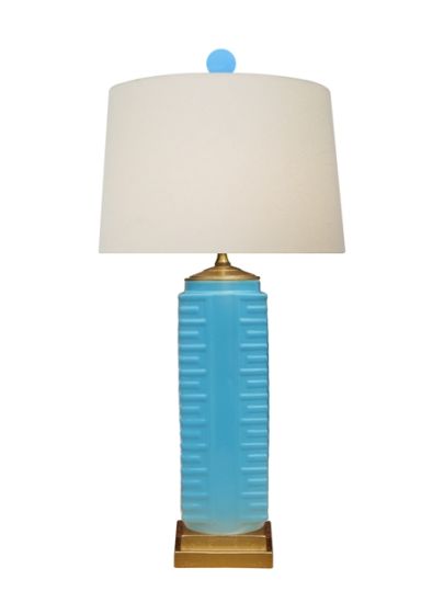 Turquoise Porcelain Square Lamp
