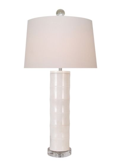 White Bamboo Column Lamp