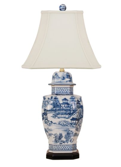 Blue/White Chinoiserie Lamp