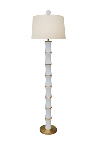Porcelain and Brass Floor Lamp