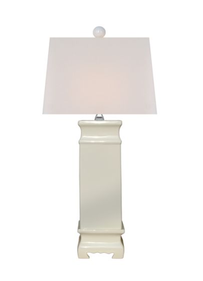 White Square Jar Lamp