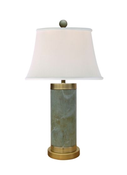 Jade and Brass Lamp