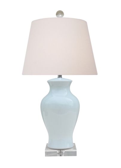 Clouds Blue Porcelain Vase Lamp