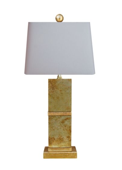 Square Gilded Jade Lamp