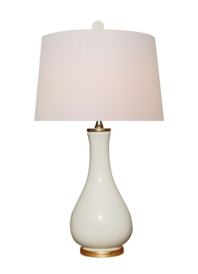 Gilded Base Dove White Lamp