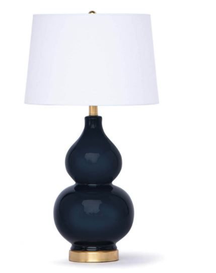 Blue and Gold Leaf Table Lamp
