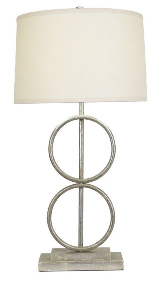 Silver Double Open Circle Lamp