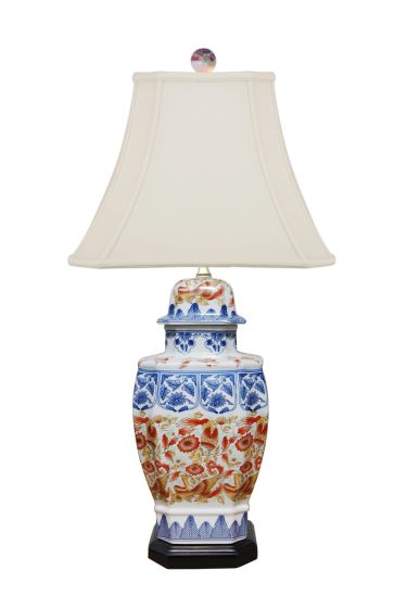 Porcelain Imari Square Jar Lamp
