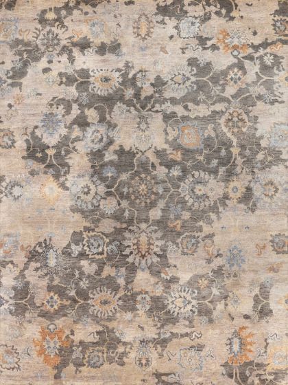 Grey Multicolored Floral Rug