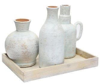 Large White Distressed Bottle