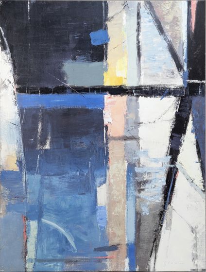 Blue and Black Abstract