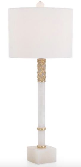 Alabaster Filigree Overlay Lamp