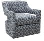 Indigo Patterned Swivel Chair