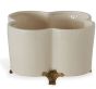 Cream Quatrefoil Footed Planter