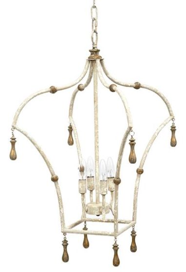 French White & Gold Lantern