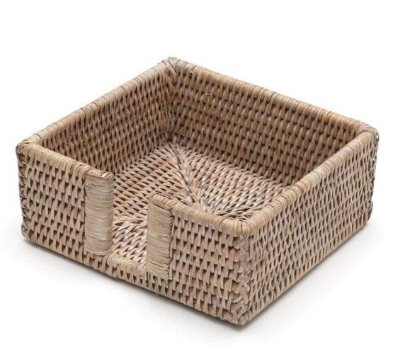 Luncheon White Rattan Holder