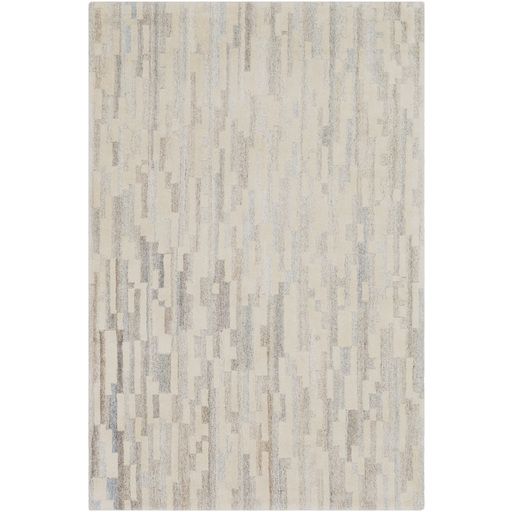 Ivory & Taupe 5'x7'6" Wool Rug