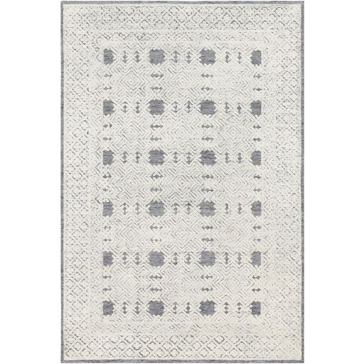 Gray & Ivory 6'x9' Wool Rug