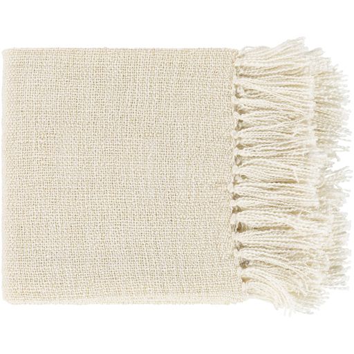 Ivory and Gold Woven Throw