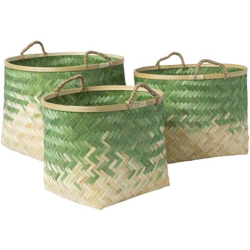 Small Bamboo and Cream Basket