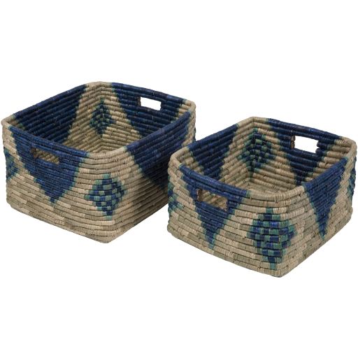 Small Navy and Mint Basket