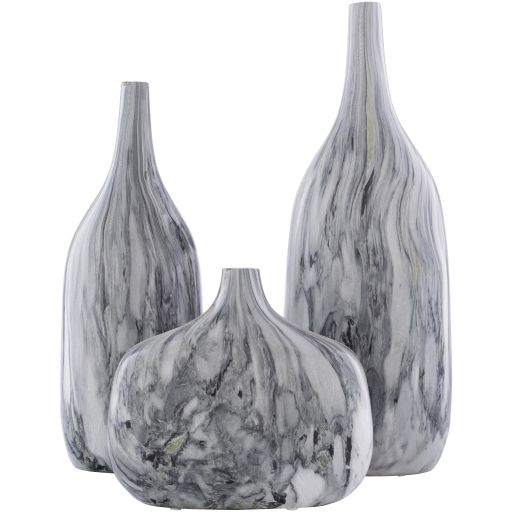 Set of 3 Marble Colored Vases