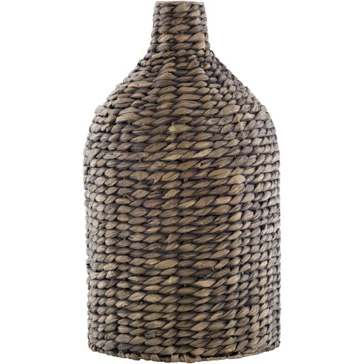 Brown Metal & Seaglass Vase
