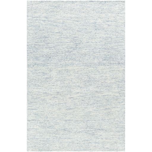Blue and Cream Wool 5'x7'6" Rug
