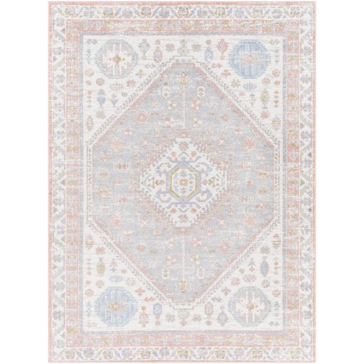5'3" x 7' Ivory & Plum Rug