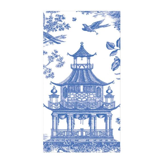 Pagoda Blue Toile Guest Towel