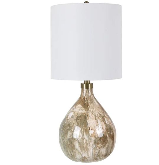 Tan & Cream Resin Lamp