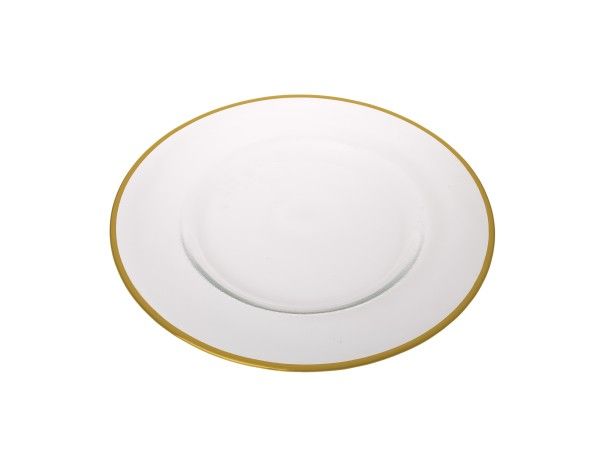 Clear Charger with Gold Rim