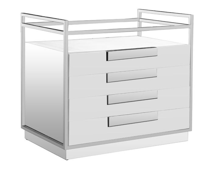 Polished Nickel & Mirror Chest