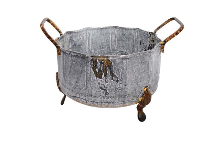 Galvanized Footed Urn