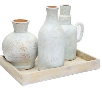 White Washed Wooden Tray