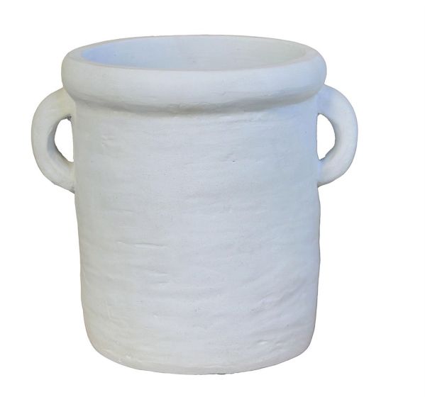 Large White Terracotta Pot