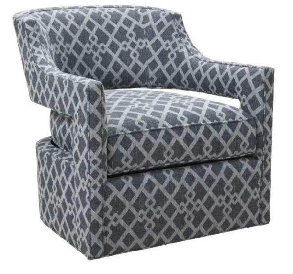 Indigo Patterned Swivel Chair