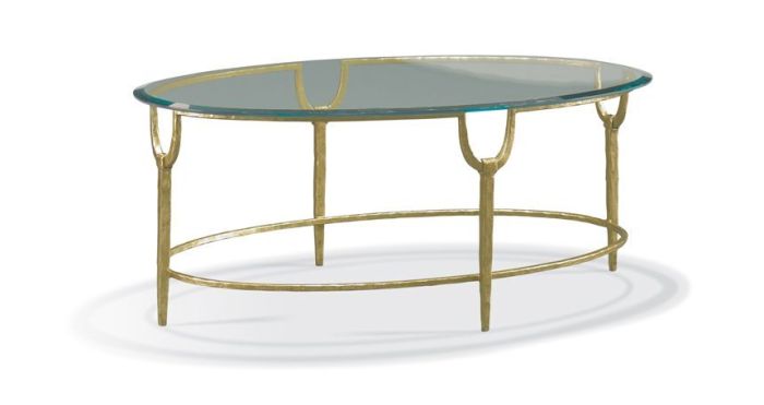 Oval Gold Leaf Cocktail Table
