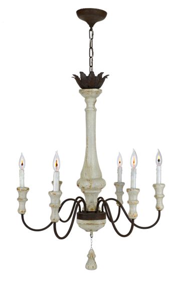 Iron and Wood Chandelier