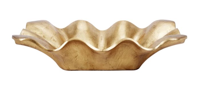 Rectangular Gilded Wave Bowl
