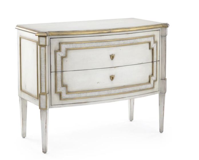 2 Drawer Creamy Gold Nightstand