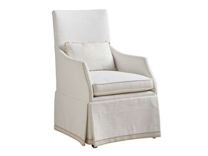 Upholstered Skirted Arm Chair