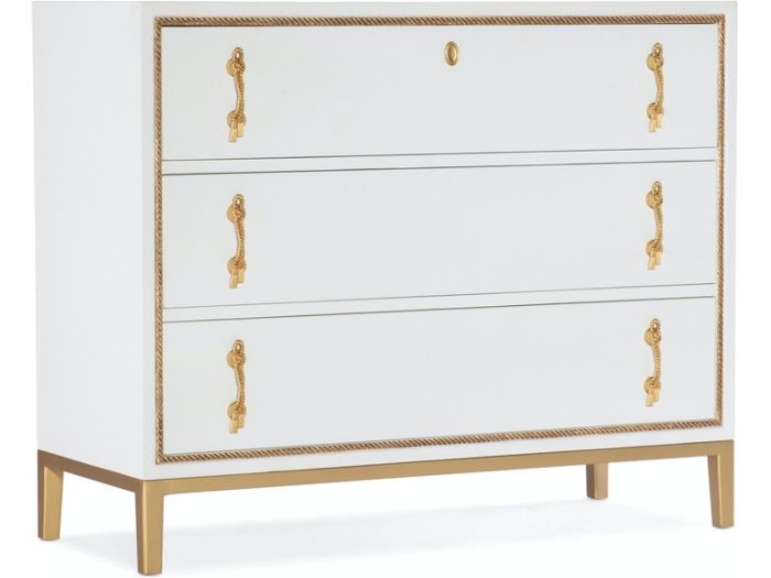 Gold Rope Trim 3 Drawer Chest