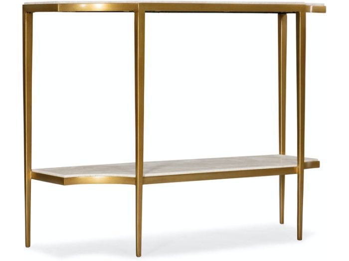 Two Tier Stone Top Gold Console